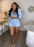 Chandelier | denim skirt set