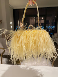 Flirty feather purse | yellow