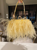 Flirty feather purse | yellow