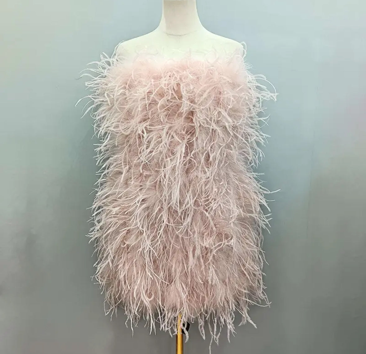 Faux ostrich feather dress best sale