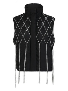 Princess cut puffer vest | black