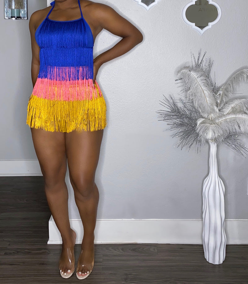 Tina | fringe romper | multi color