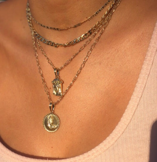 Jesus piece | layered gold necklace