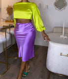 Lime light | satin top