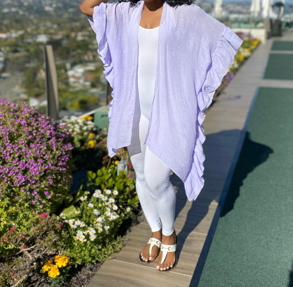 Lavender fields | ruffle kimono